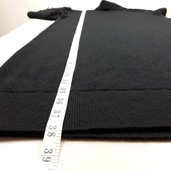 Michael Kors Black Turtleneck Fringed Sleeves Knit Dress - Picture 10 of 15